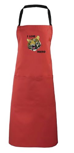 I Love Tigers Embroidered Apron